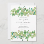 Greenery Eucalyptus Garland Wedding Einladung (Vorderseite)