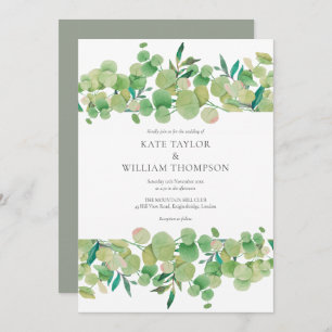 Greenery Eucalyptus Garland Wedding Einladung