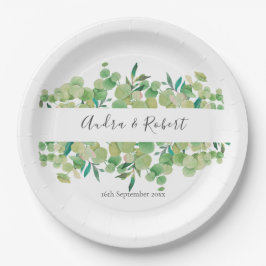 Greenery Eucalyptus Garland Wedding Pappteller