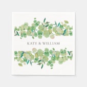 Greenery Eucalyptus Garland Wedding Serviette (Vorderseite)