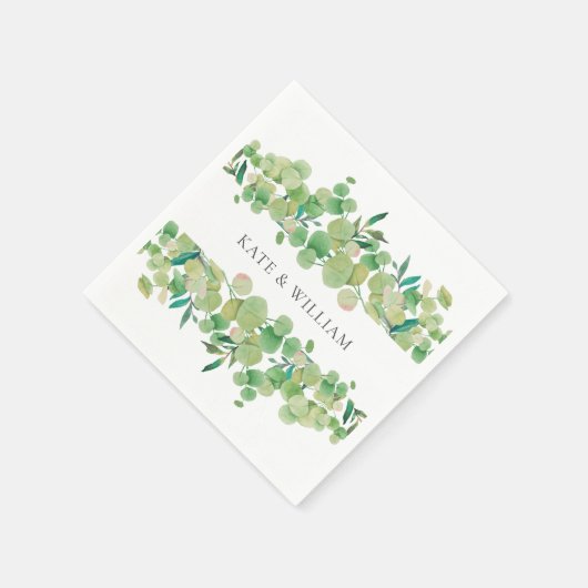 Greenery Eucalyptus Garland Wedding Serviette (Ecke)