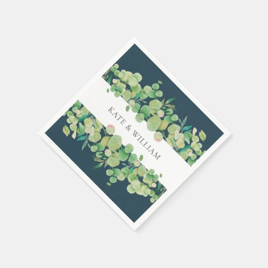 Greenery Eucalyptus Garland Wedding Serviette (Ecke)