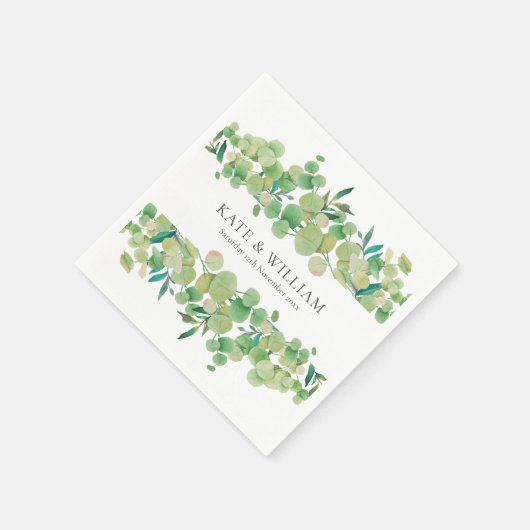 Greenery Eucalyptus Garland Wedding Serviette (Ecke)