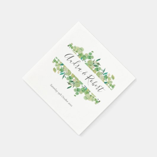 Greenery Eucalyptus Garland Wedding Serviette (Ecke)