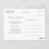 Greenery Eucalyptus Geometric Ändern Sie das Datum Postkarte (Rückseite)