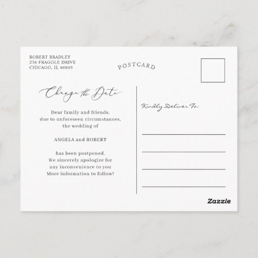 Greenery Eucalyptus Geometric Ändern Sie das Datum Postkarte (Rückseite)