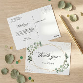 Greenery Eucalyptus Geometric Gold Frame Vielen Da Postkarte