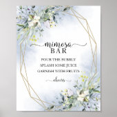 Greenery Eucalyptus Geometric Mimosa Bar Sign Poster (Vorne)