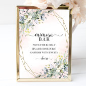 Greenery Eucalyptus Geometric Mimosa Bar Sign Poster