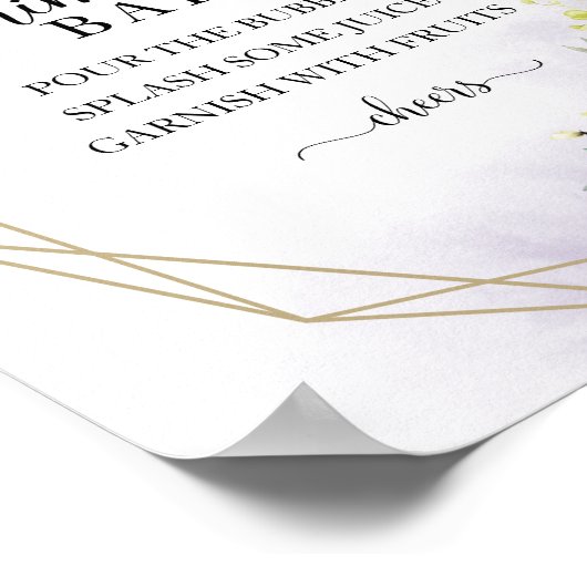 Greenery Eucalyptus Geometric Mimosa Bar Sign Poster (Ecke)