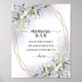 Greenery Eucalyptus Geometric Mimosa Bar Sign Poster (Vorne)