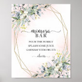 Greenery Eucalyptus Geometric Mimosa Bar Sign Poster (Vorne)