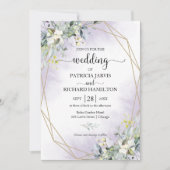 Greenery Eucalyptus Geometric Wedding Einladung (Vorderseite)