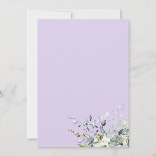 Greenery Eucalyptus Geometric Wedding Einladung (Rückseite)