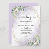 Greenery Eucalyptus Geometric Wedding Einladung (Vorne/Hinten)