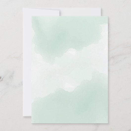 Greenery Eucalyptus Girl Babydusche Wasserfarbe Einladung (Rückseite)