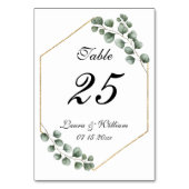Greenery Eucalyptus Glitzer Geometric Wedding Tischnummer (Rückseite)