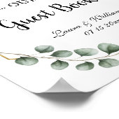 Greenery Eucalyptus Glitzer Wedding Gästebuch Zeic (Ecke)
