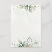 Greenery Eucalyptus Gold Blätter Elegante Hochzeit Begleitkarte (Rückseite)