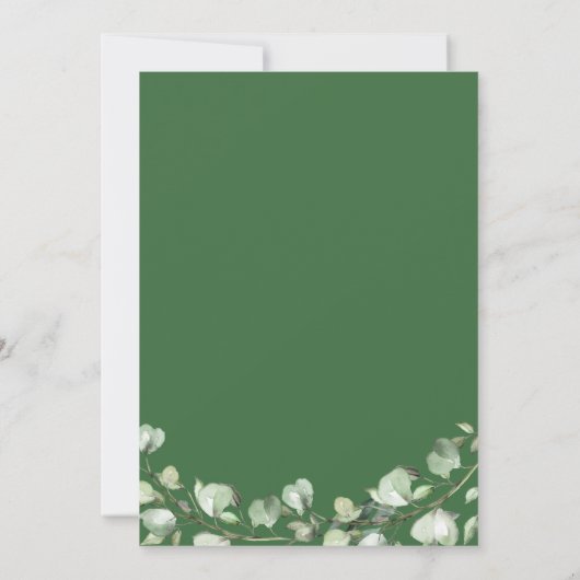 Greenery Eucalyptus Gold Geometric Frame Foto Save The Date (Rückseite)