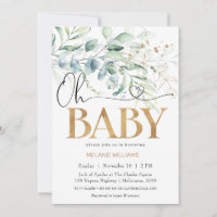 Greenery Eucalyptus Gold Oh Baby Shower