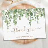 Greenery Eucalyptus Gold Script Wedding Offizier Dankeskarte