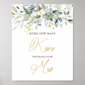 Greenery Eucalyptus Guess Wie viele Kisses Game Po Poster (Vorne)