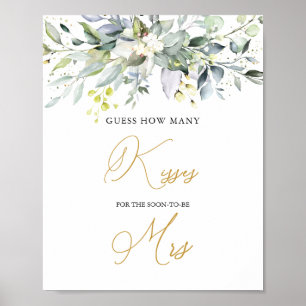 Greenery Eucalyptus Guess Wie viele Kisses Game Po Poster