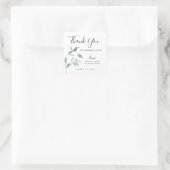 Greenery Eucalyptus Leaf Simple Wedding Vielen Dan Quadratischer Aufkleber (Tasche)
