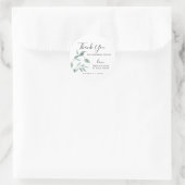 Greenery Eucalyptus Leaf Simple Wedding Vielen Dan Runder Aufkleber (Tasche)