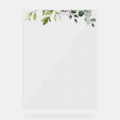 Greenery, Eucalyptus Leaves, Baptism Seating Chart Acrylschild (Vorderseite)