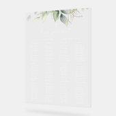 Greenery, Eucalyptus Leaves, Baptism Seating Chart Acrylschild (Winkel)