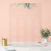 Greenery, Eucalyptus Leaves, Baptism Seating Chart Acrylschild (Hochzeit)