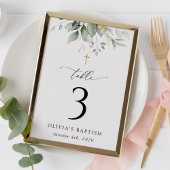 Greenery, Eucalyptus Leaves, Baptism Table Numbers Tischnummer