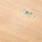 Greenery, Eucalyptus Leaves, Boho, Baptism Acryleinladungen (Ablage )