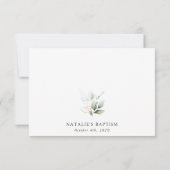 Greenery, Eucalyptus Leaves, Boho, Baptism Dankeskarte (Rückseite)