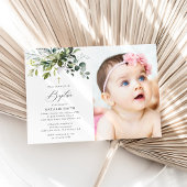 Greenery, Eucalyptus Leaves, Boho, Baptism Einladung