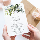 Greenery, Eucalyptus Leaves, Boho, Baptism Einladung