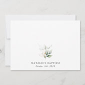 Greenery, Eucalyptus Leaves, Boho, Baptism Einladung (Rückseite)