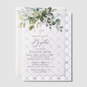 Greenery, Eucalyptus Leaves, Boho, Baptism Pergament Einladungen (Versetzt (Einladung))