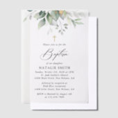 Greenery, Eucalyptus Leaves, Boho, Baptism Pergament Einladungen (Versetzt)