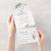 Greenery, Eucalyptus Leaves, Boho, Birthday All In One Einladung (Abreißen)