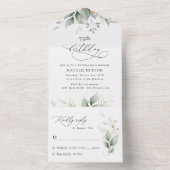 Greenery, Eucalyptus Leaves, Boho, Birthday All In One Einladung (Innen Boden)