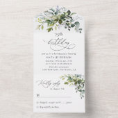 Greenery, Eucalyptus Leaves, Boho, Birthday All In One Einladung (Innen Boden)