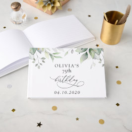 Greenery, Eucalyptus Leaves, Boho, Birthday Gästebuch