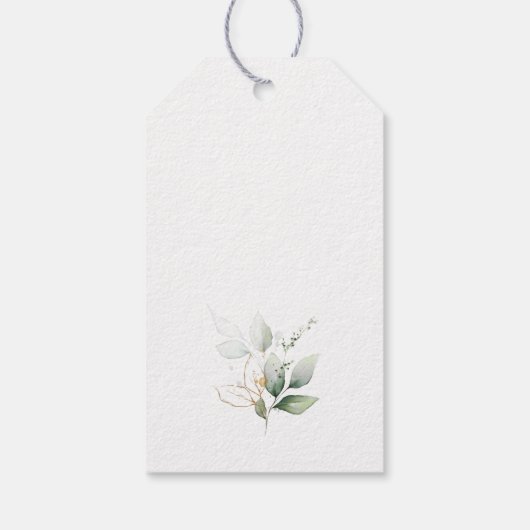 Greenery, Eucalyptus Leaves, Boho, Birthday Geschenkanhänger (Rückseite)