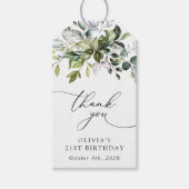 Greenery, Eucalyptus Leaves, Boho, Birthday Geschenkanhänger (Vorderseite)