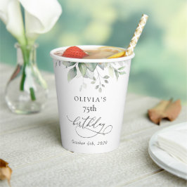 Greenery, Eucalyptus Leaves, Boho, Birthday Pappbecher