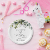 Greenery, Eucalyptus Leaves, Boho, Birthday Pappteller (Party)