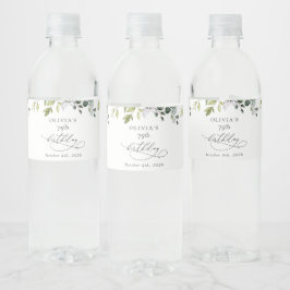 Greenery, Eucalyptus Leaves, Boho, Birthday Wasserflaschenetikett
